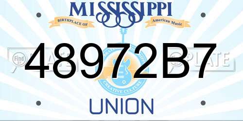 48972B7 Mississippi License Plate