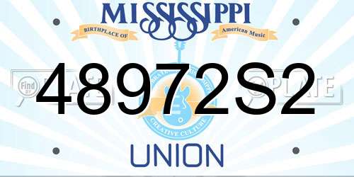 48972S2 Mississippi License Plate