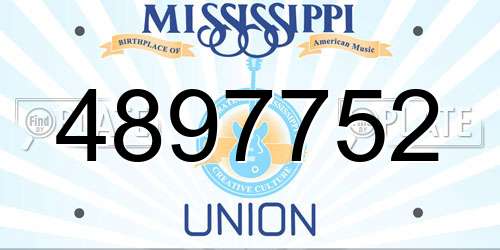 4897752 Mississippi License Plate