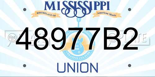 48977B2 Mississippi License Plate