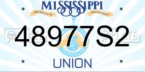 48977S2 Mississippi License Plate