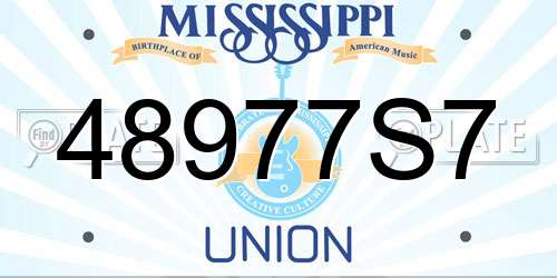 48977S7 Mississippi License Plate