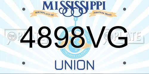 4898VG Mississippi License Plate