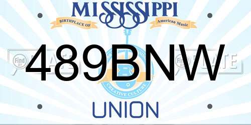 489BNW Mississippi License Plate