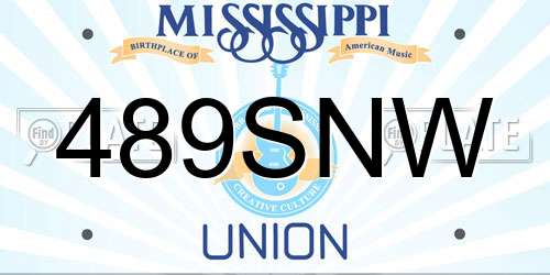 489SNW Mississippi License Plate