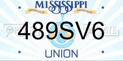 489SV6 Mississippi License Plate