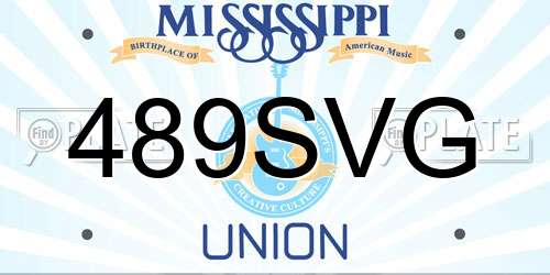 489SVG Mississippi License Plate