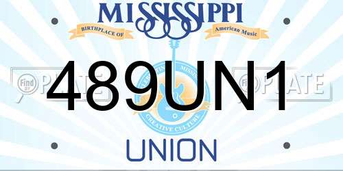 489UN1 Mississippi License Plate