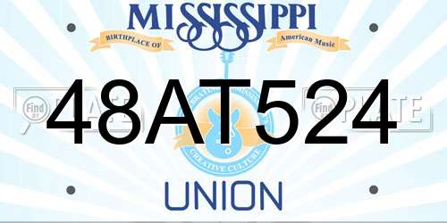 48AT524 Mississippi License Plate