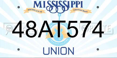 48AT574 Mississippi License Plate