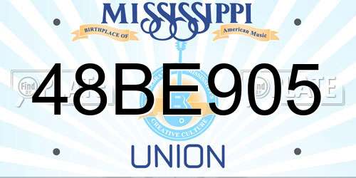 48BE905 Mississippi License Plate
