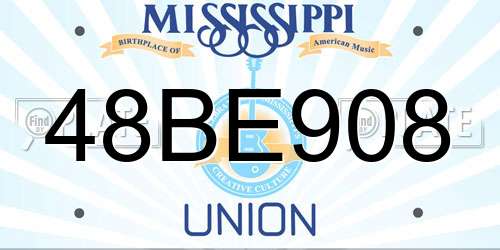 48BE908 Mississippi License Plate