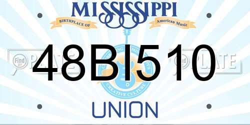 48BI510 Mississippi License Plate
