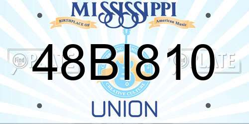 48BI810 Mississippi License Plate