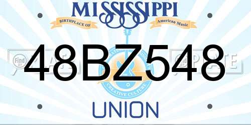 48BZ548 Mississippi License Plate