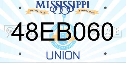 48EB060 Mississippi License Plate