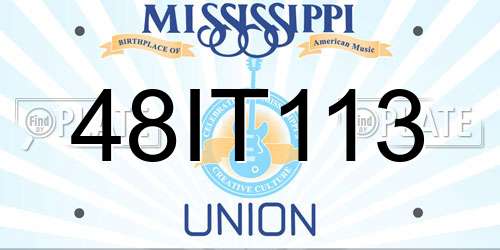 48IT113 Mississippi License Plate