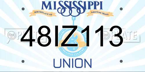 48IZ113 Mississippi License Plate