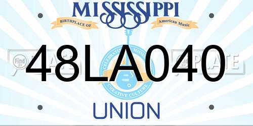 48LA040 Mississippi License Plate
