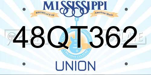 48QT362 Mississippi License Plate