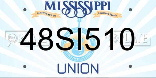 48SI510 Mississippi License Plate