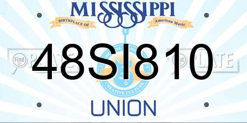 48SI810 Mississippi License Plate