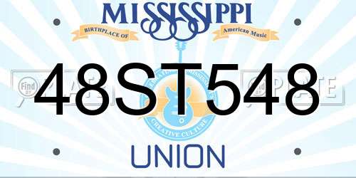48ST548 Mississippi License Plate