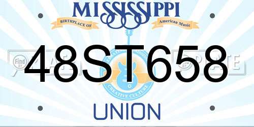 48ST658 Mississippi License Plate