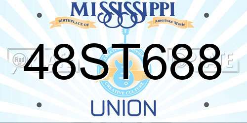 48ST688 Mississippi License Plate