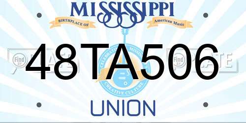 48TA506 Mississippi License Plate