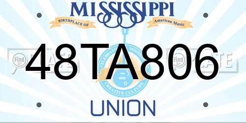 48TA806 Mississippi License Plate