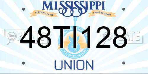 48TI128 Mississippi License Plate