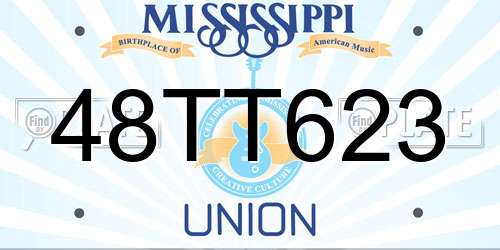 48TT623 Mississippi License Plate