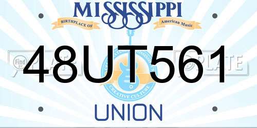 48UT561 Mississippi License Plate