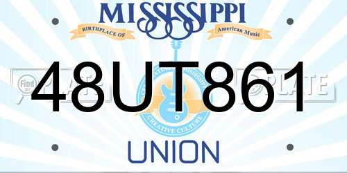 48UT861 Mississippi License Plate