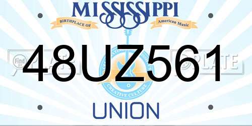 48UZ561 Mississippi License Plate