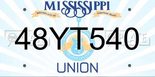 48YT540 Mississippi License Plate