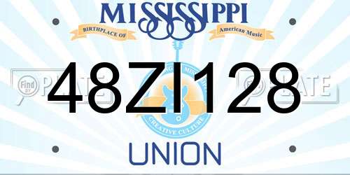 48ZI128 Mississippi License Plate