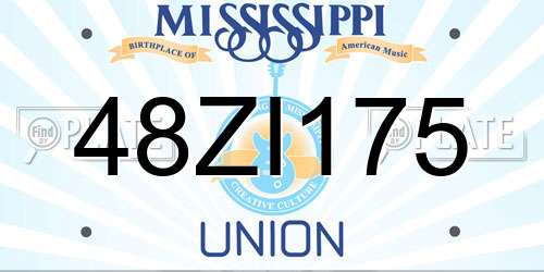 48ZI175 Mississippi License Plate