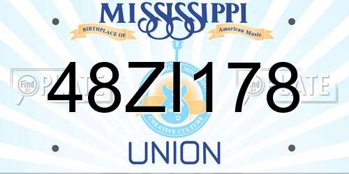 48ZI178 Mississippi License Plate