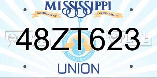 48ZT623 Mississippi License Plate