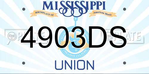 4903DS Mississippi License Plate