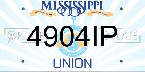 4904IP Mississippi License Plate