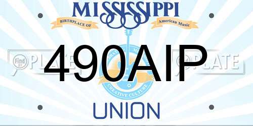 490AIP Mississippi License Plate