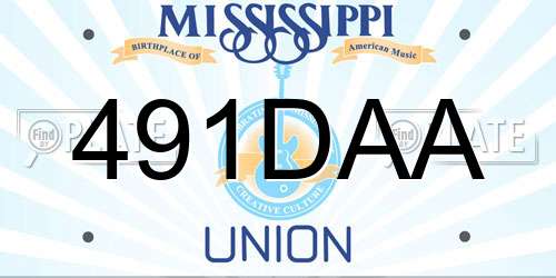 491DAA Mississippi License Plate