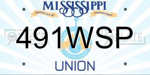 491WSP Mississippi License Plate