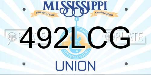 492LCG Mississippi License Plate