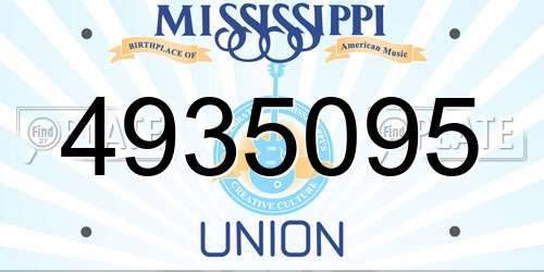 4935095 Mississippi License Plate