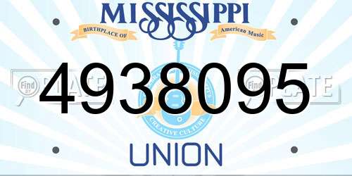 4938095 Mississippi License Plate