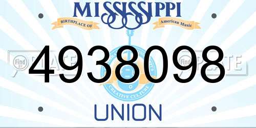 4938098 Mississippi License Plate